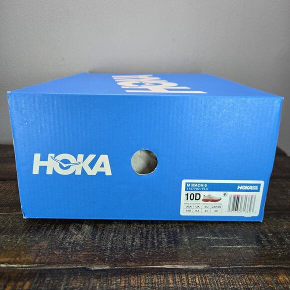 NEW Hoka One One Mach 6 Mens Size 10 D Running Shoes 1147790 FLV White Orange - Picture 12 of 12
